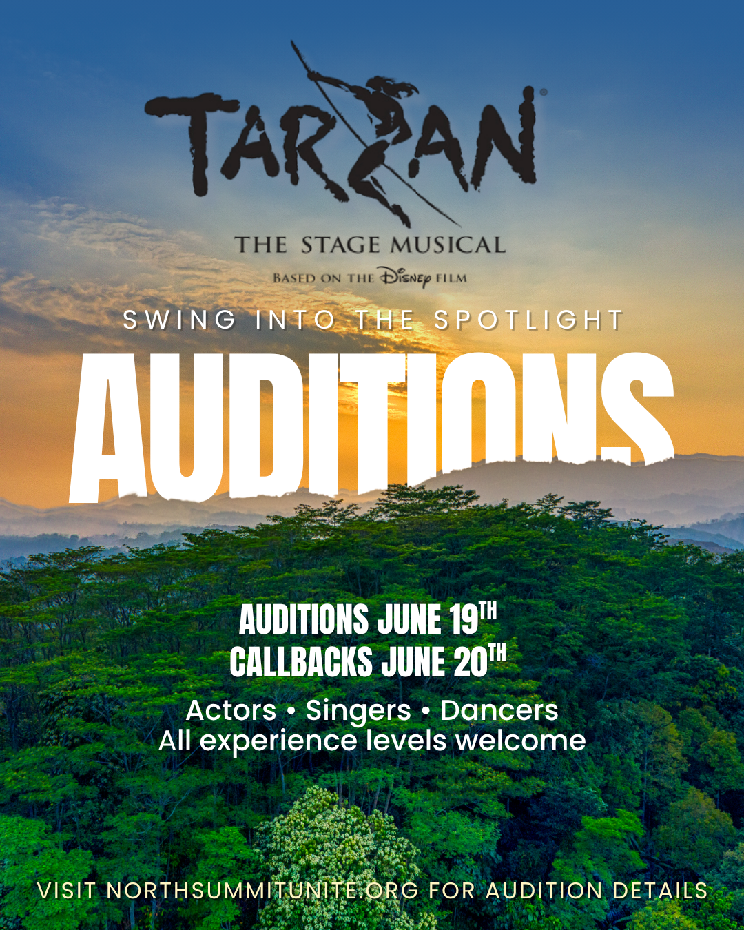 Tarzan: The Stage Musical auditions — June 19th, callbacks June 20th